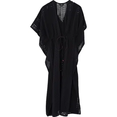 Echo Butterfly Eyelet Cover Up Dress In Black