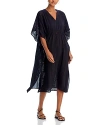 Echo Eyelet Caftan Swim Cover-up In Black