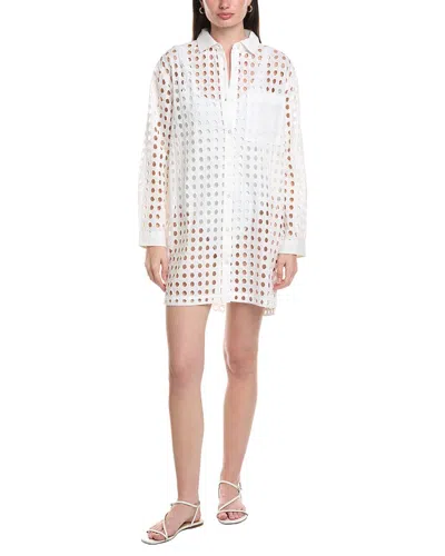 Echo Eyelet Shirtdress In White