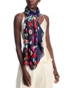 Echo Falling Flowers Wrap Scarf In Blue