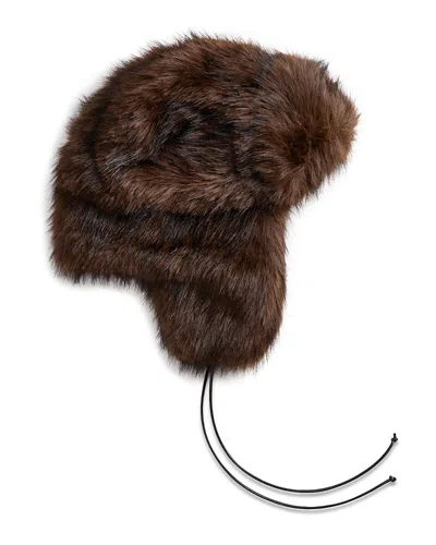 Echo Faux Fur Trapper Scarf In Brown