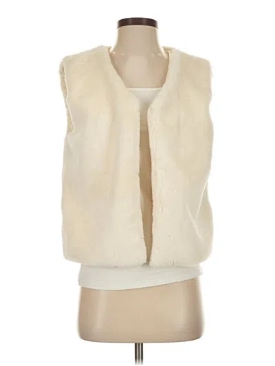 Pre-owned Echo Faux Fur Vest In Ivory