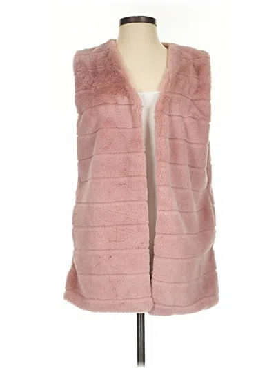 Pre-owned Echo Faux Fur Vest In Pink