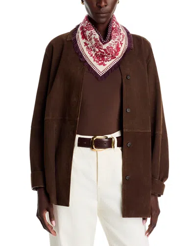 Echo Floral Wool & Silk Bandana In Wine Tasting