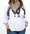 Echo Foulard Square Tassel Scarf In Black Foulard In Multi