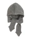 Echo Fuzzy Hood Scarf In Gray
