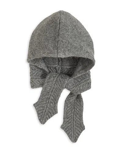 Echo Fuzzy Hood Scarf In Gray