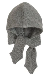 Echo Fuzzy Scarf Hood In Gray