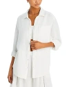 Echo Gauze Boyfriend Shirt Swim Cover-up In White