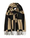 Echo Geo Double Face Jacquard Scarf In Black