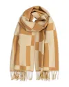Echo Geo Double Face Jacquard Scarf In Brown