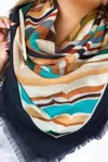 Echo Geode Wool Square Scarf In Multi