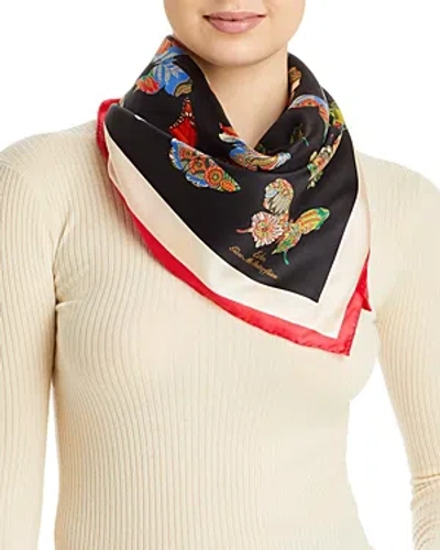 Echo Give Me Butterflies Silk Scarf In Black/multi