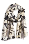 Echo Golden Palm Scarf In Black
