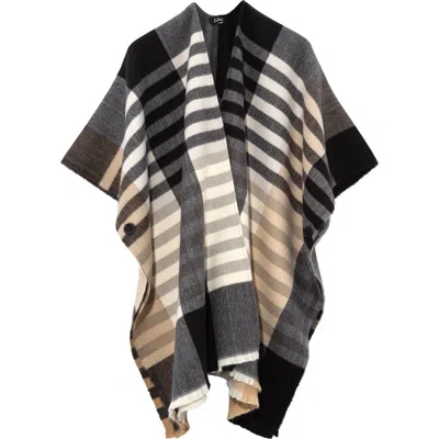 Echo Gramercy Plaid Ruana In Black