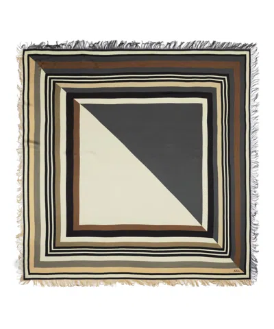 Echo Half And Half Oversized Silk Square Scarf In Charcoal