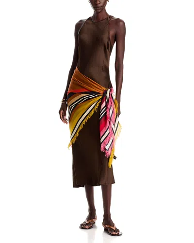 Echo Half And Half Oversized Silk Square Scarf In Multi