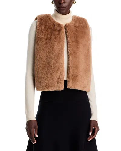 Echo Heirloom Sheared Faux Fur Vest In Brown