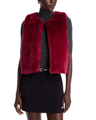 Echo Heirloom Sheared Faux Fur Vest In Burgundy