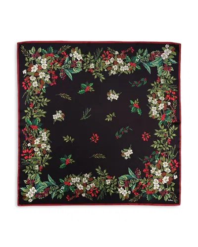 Echo Holly Garland Square Silk Scarf In Black
