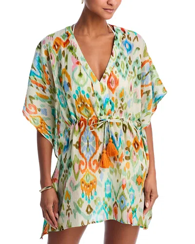 Echo Ikat Caftan Swim Cover-up In Cream