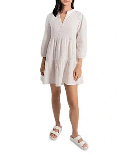 Echo Kiki Gauze Mini Dress Swim Cover-up In Cream