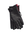 Echo Leather Glove With Zipper In Black