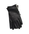 Echo Leather Glove With Zipper In Black