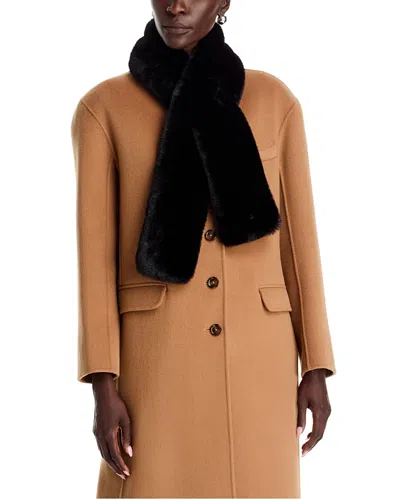 Echo Long Faux Fur Pull Through Scarf In Black