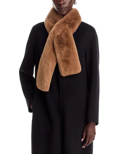 Echo Long Faux Fur Pull Through Scarf In Brown