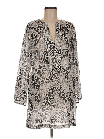 Pre-owned Echo Long Sleeve Blouse In Silver