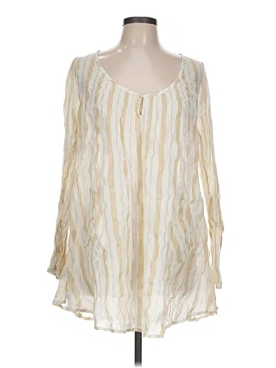 Pre-owned Echo Long Sleeve Blouse In White