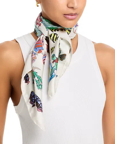 Echo Lost At Sea Series Silk Scarf In White