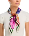 Echo Magic Garden Silk Square Scarf In Cream
