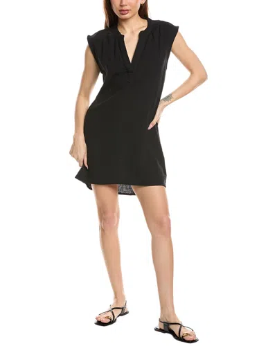 Echo Meridian Isla Linen-blend Shift Dress In Black