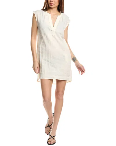 Echo Meridian Isla Linen-blend Shift Dress In White