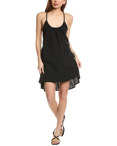 Echo Meridian Linen-blend Slip Dress In Black