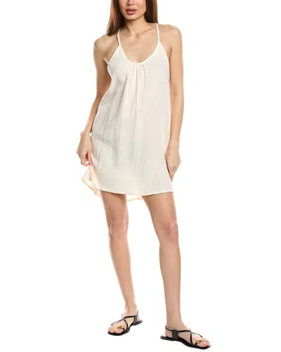 Echo Meridian Linen-blend Slip Dress In White