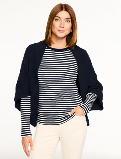 Echo Mixed Stitch Shrug - Blue - 1 Talbots