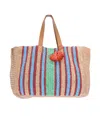 Echo New York Adirondack Stripe Crochet Carry-all Tote In Sand