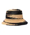 Echo New York Bimini Raffia Straw Packable Hat In Black