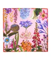 Echo New York Botanica 35" Silk Square Scarf In Black
