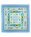 Echo New York Butterfly Display Silk Square Scarf In Blue