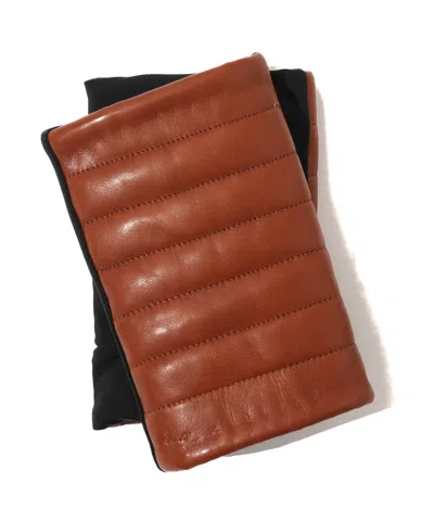 Echo New York Channel Quilted Leather Hand Warmers In Black
