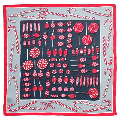 Echo New York Christmas Candy 21" Silk Bandana In Multi
