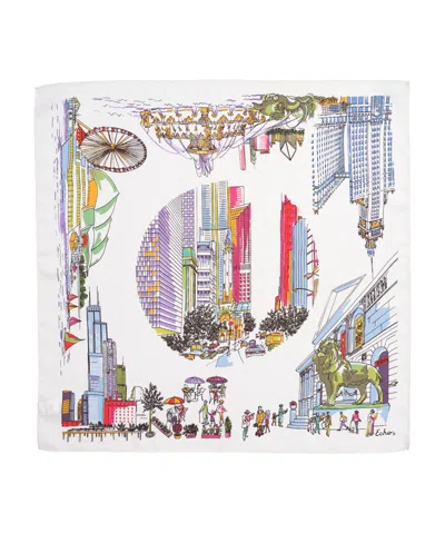 Echo New York City Hopping Silk Bandana In White
