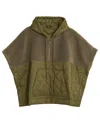 Echo New York Combo Quilted Hooded Poncho In Black