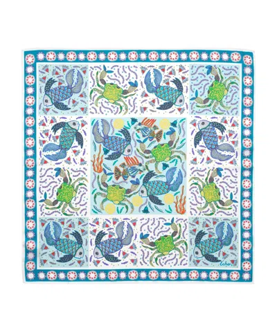Echo New York Crabby Silk Bandana In Blue