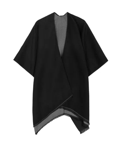 Echo New York Double-face Ruana In Black