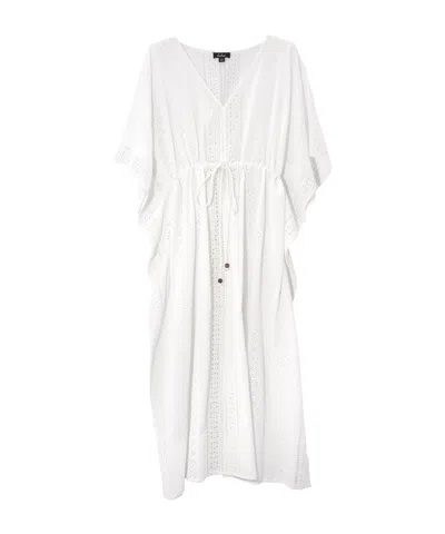 Echo New York Eyelet Butterfly Maxi Caftan In Black